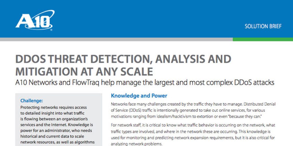 FlowTraq and Thunder TPS Manage DDoS Attacks