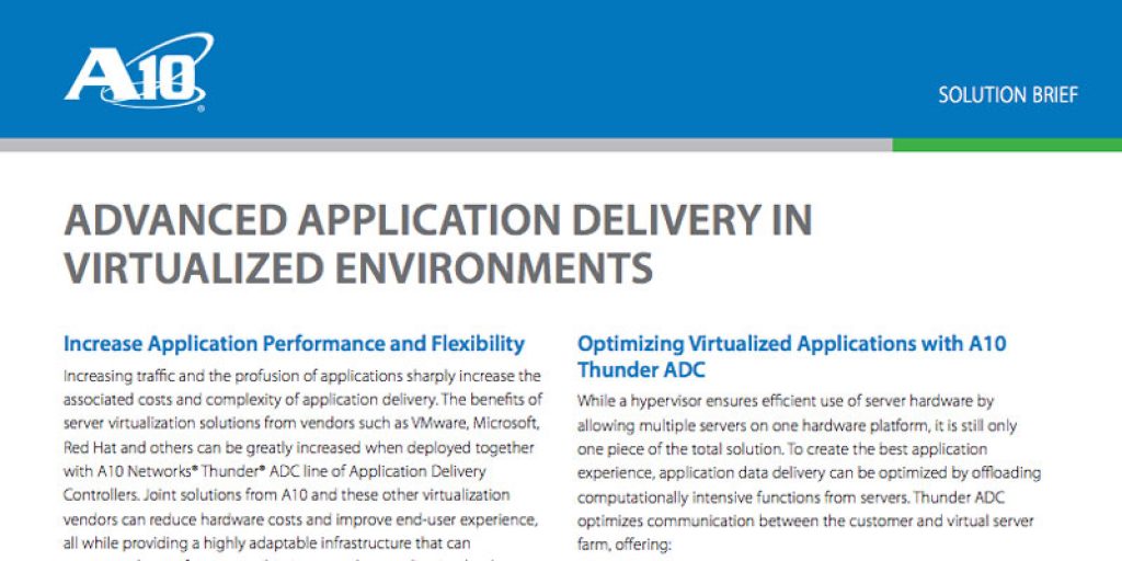 Advanced Application Delivery in Virtualized Environments