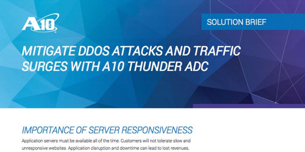 Mitigate DDoS Attacks and Traffic Surges with Thunder ADC
