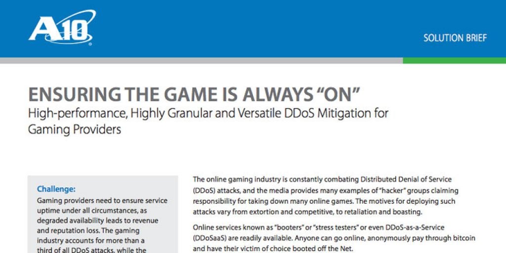 High-performance, Highly Granular and Versatile DDoS Mitigation for Gaming Providers