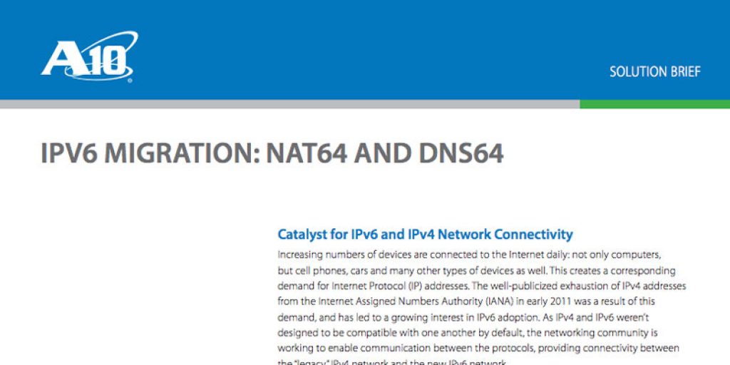 IPv6 Migration: NAT64 and DNS64