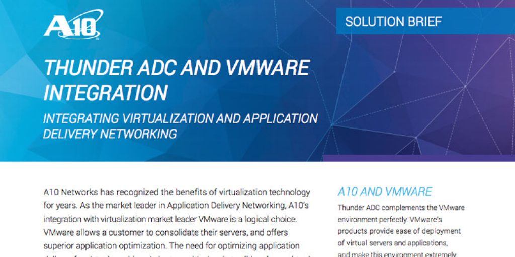 VMware and Thunder ADC Integration