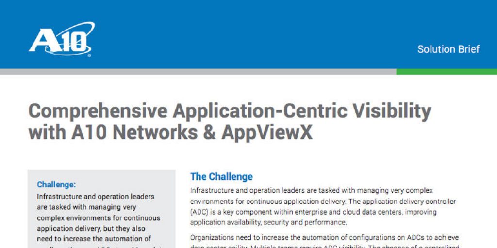 Comprehensive Application-Centric Visibility with A10 Networks & AppViewX