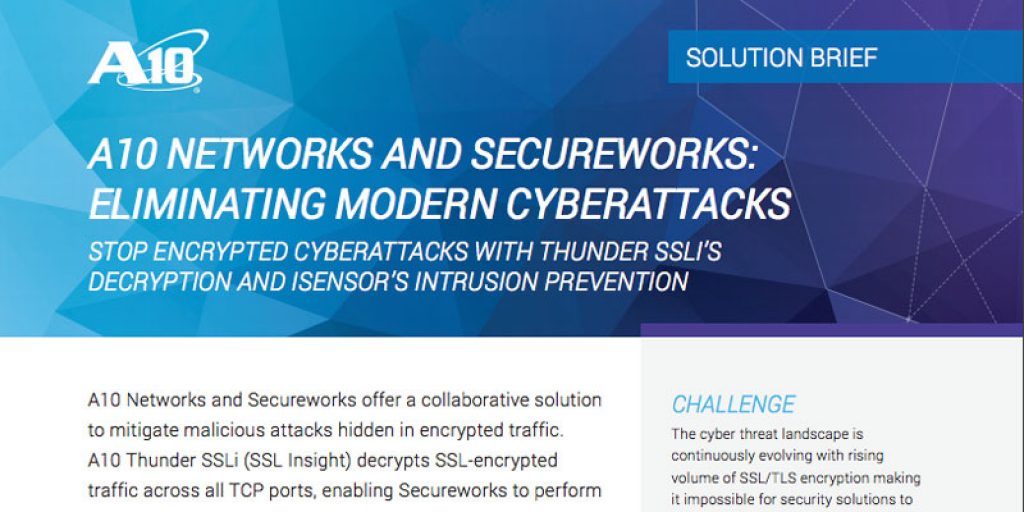 A10 Networks and Secureworks: Eliminating Modern Cyberattacks