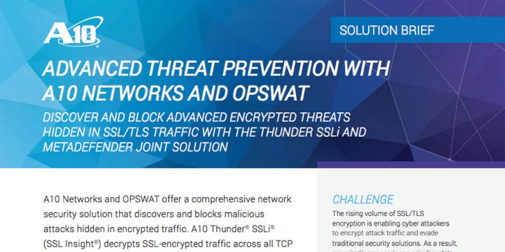 Advanced Threat Prevention with A10 Networks and OPSWAT