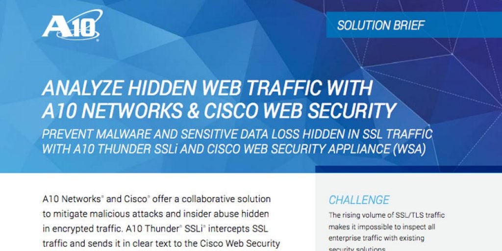 Analyze Hidden Web Traffic with A10 Networks & Cisco Web Security