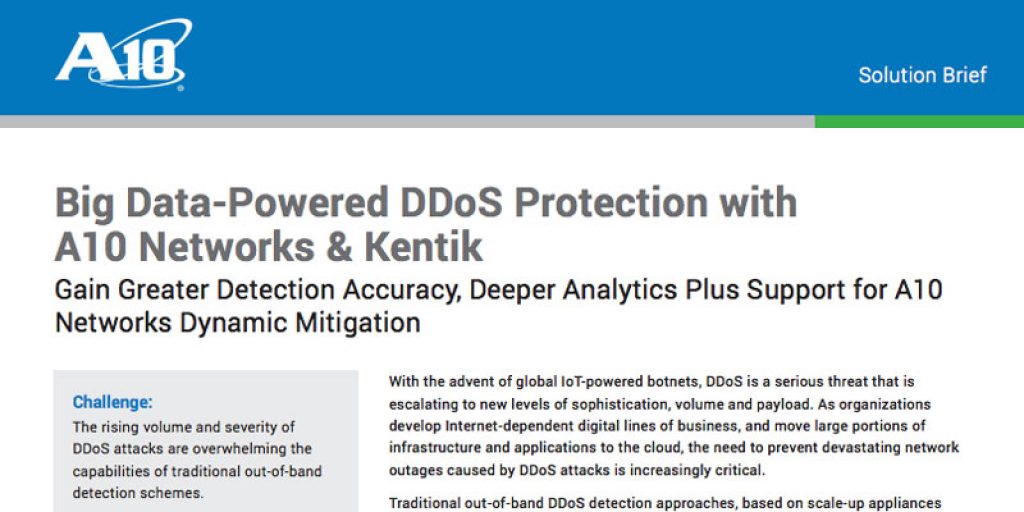 Big Data-Powered DDoS Protection with A10 Networks & Kentik