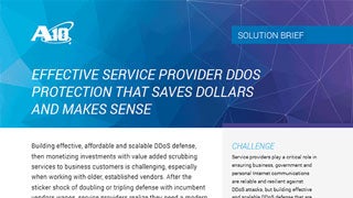 Effective Service Provider DDoS Protection That Saves Dollars and Makes Sense Solution Brief
