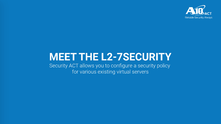 AppCentric Templates – L2-L7 Security