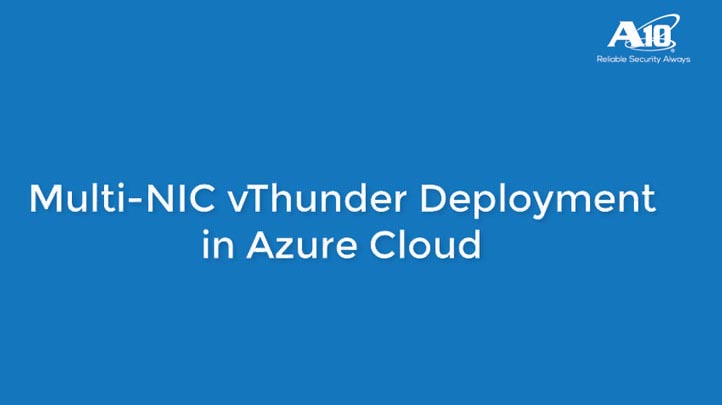 Multi-NIC Deployment of vThunder in Azure Cloud