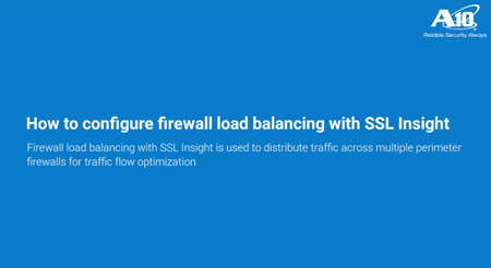 configure firewall load balancing with SSL insight