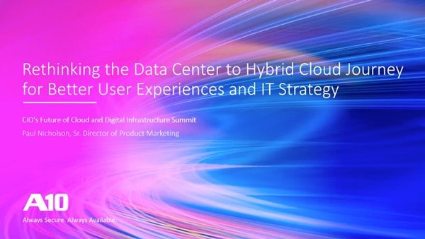 The Data Center to Hybrid Cloud Application Delivery Journey