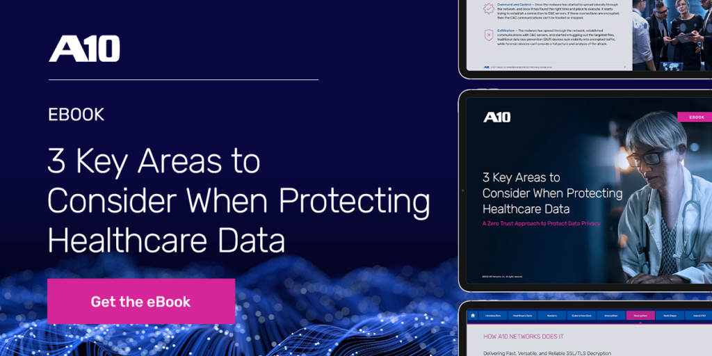 Preview of the eBook titled '3 Key Areas to Consider for Data Protection in Healthcare'